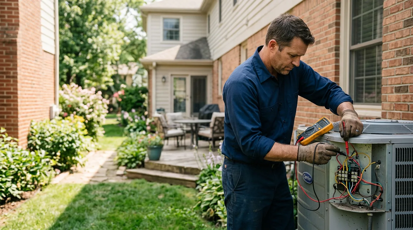 HVAC technician working near Okarche, OK